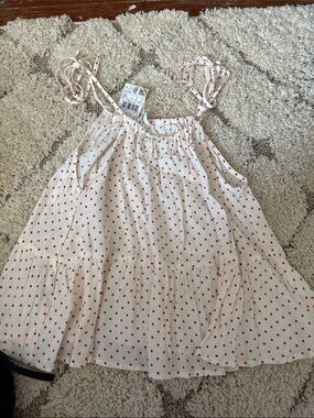 Mango Cream Polka Dot Tie-Strap Top